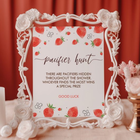 Poster SYMBOLE DE JEU DE CHASSE Baby shower doux Berry