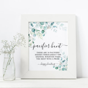 Poster SYMBOLE DE JEU DE CHASSE Eucalyptus Feuille Vert