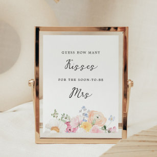 Poster Symbole de jeu Soft Pastel Floral Fêtes des mariée