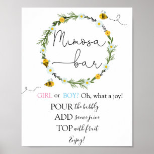 Poster Symbole de la barre Bee Mimosa