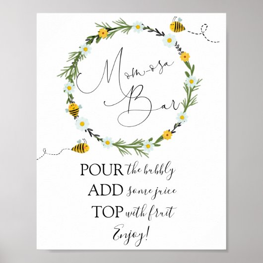 Poster Symbole de la barre Bee Mom-osa (Devant)