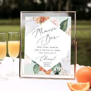 Poster Symbole de la barre Boho Blooms Mimosa
