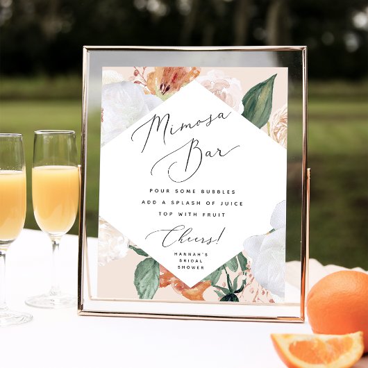 Poster Symbole de la barre Boho Blooms Mimosa