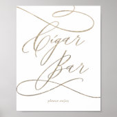 Poster Symbole de la barre de cigare romantique en or (Devant)