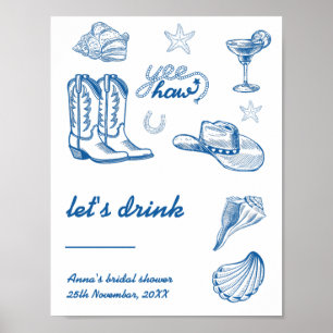 Poster Symbole de la barre de la cowgirl côtière