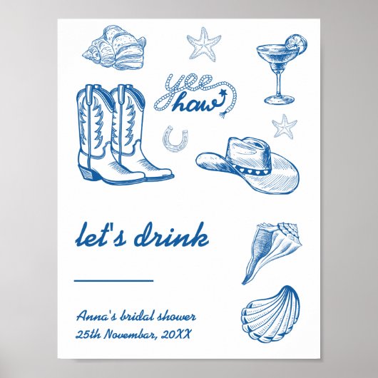 Poster Symbole de la barre de la cowgirl côtière (Devant)