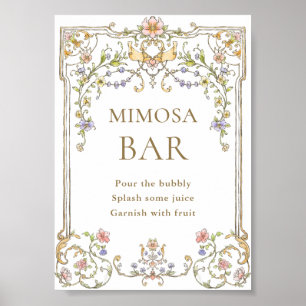 Poster Symbole de la barre de Mimosa Floral Grace victori