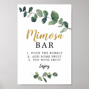 Poster Symbole de la barre Eucalyptus Mimosa