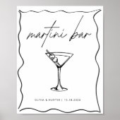 Poster Symbole de la barre Martini de l'illustration manu (Devant)
