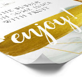 Poster Symbole de la Barre Mimosa de Brunch Floral Blanc (Coin)