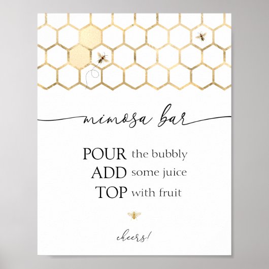 Poster Symbole de la barre Mimosa de douche d'abeille dor (Devant)