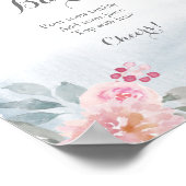 Poster Symbole de la barre Momosa Rose Floral (Coin)