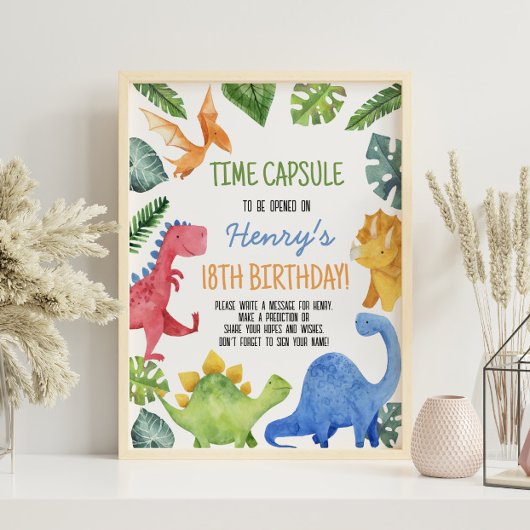 Poster Symbole de la Capsule d'Anniversaire de Dinosaur