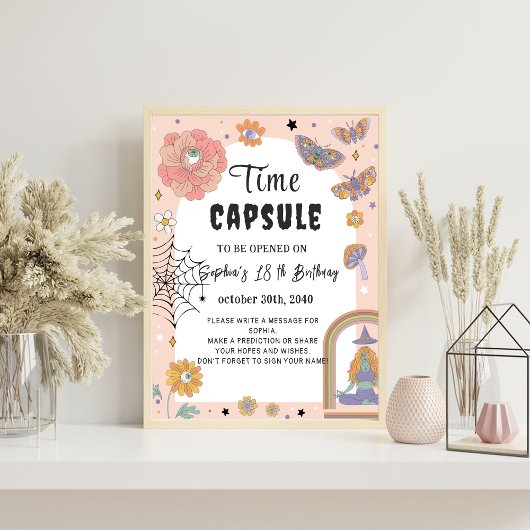 Poster Symbole de la capsule d'anniversaire de la fille m