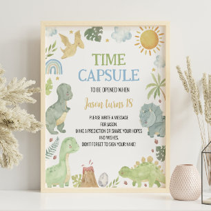 Poster Symbole de la Capsule de Cute Dinosaur 1er anniver