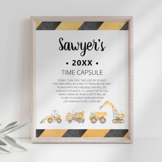 Poster Symbole de la capsule de temps du camion de constr