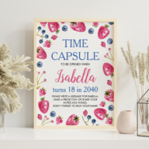 Poster Symbole de la capsule horaire Berry Sweet Birthday
