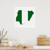Poster symbole de la carte du drapeau du pays nigeria (Cuisine)