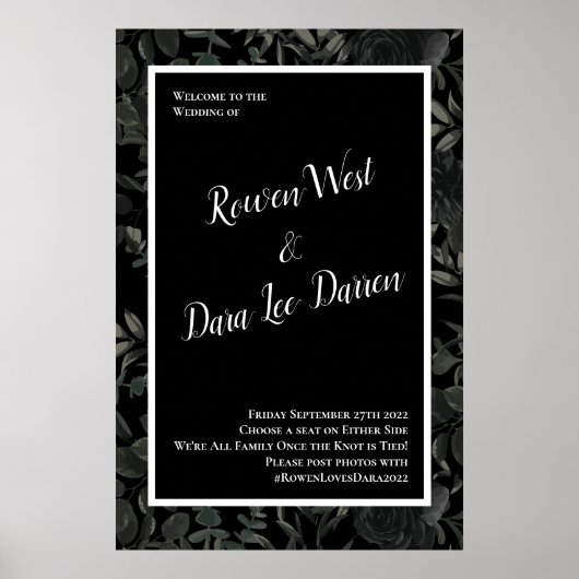 Poster Symbole de la cérémonie gothique du Mariage Rose b (Devant)