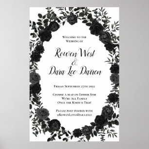 Poster Symbole de la cérémonie gothique du Mariage Rose b