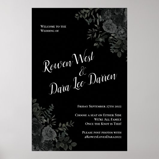 Poster Symbole de la cérémonie gothique du Mariage Rose b (Devant)