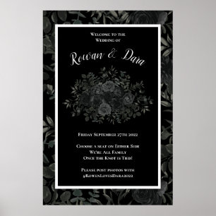 Poster Symbole de la cérémonie gothique du Mariage Rose b