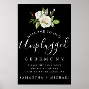 Poster Symbole de la cérémonie Mariage blanche florale dé