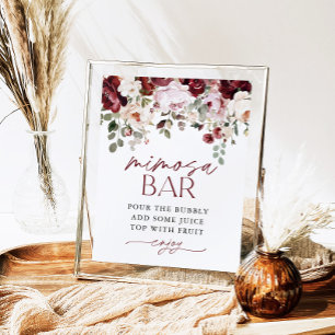 Poster Symbole de la Douche Bar Mimosa Burgundy Blush Pin