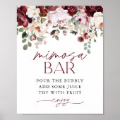 Poster Symbole de la Douche Bar Mimosa Burgundy Blush Pin (Devant)