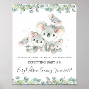 Poster Symbole de la Famille Cute Koala de cinq Faire-par