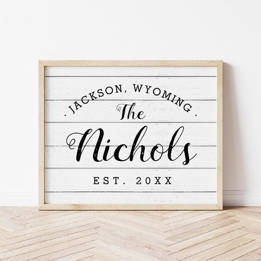 Poster Symbole de la famille Faux Shiplap