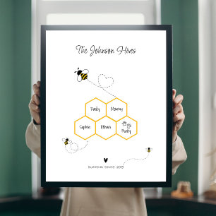 Poster Symbole de la famille mignonne et du nom de l'anim