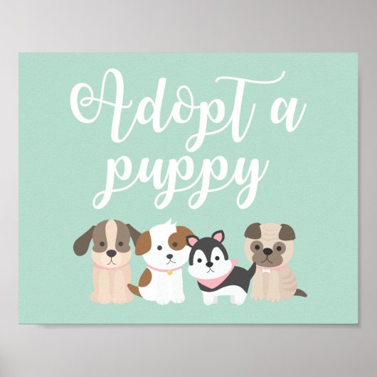 Poster Symbole de la fête d'anniversaire du chiot Adoptez (Devant)