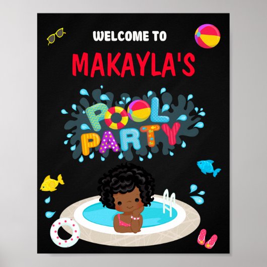 Poster Symbole de la fête de bienvenue de la piscine Fill (Devant)