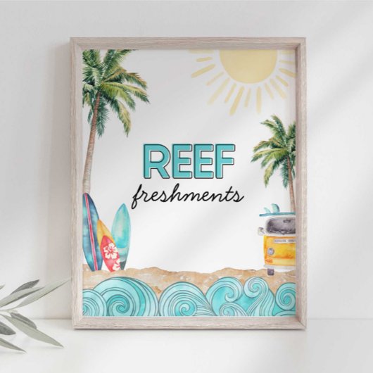 Poster Symbole de la fête de boisson Reef Fresments
