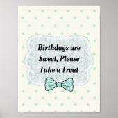 Poster Symbole de la fête de Cravate Cute Blue Bow (Devant)