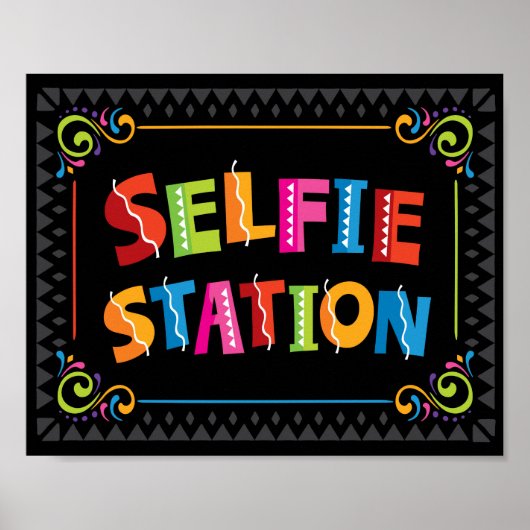 Poster SYMBOLE DE LA FÊTE DE LA STATION SELFIE Fiesta (Devant)