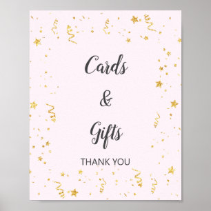 Poster Symbole de la fête de l'or sur cartes et cadeaux r