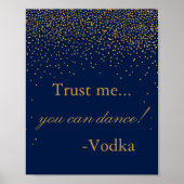 Poster Symbole de la fête de mariage Marine Blue & Glam G (Devant)