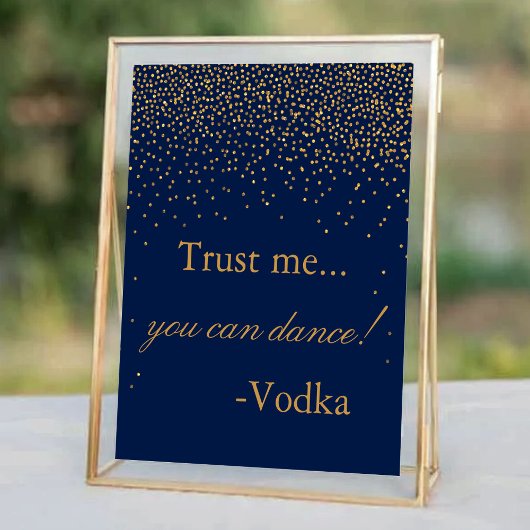 Poster Symbole de la fête de mariage Marine Blue & Glam G