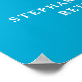 Poster Symbole de la fête de retraite Aqua Blue à 65 ans (Coin)