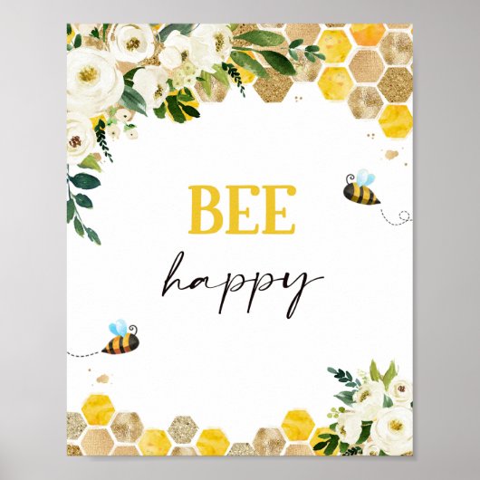 Poster Symbole de la fête des Baby showers d'abeilles Mam (Devant)