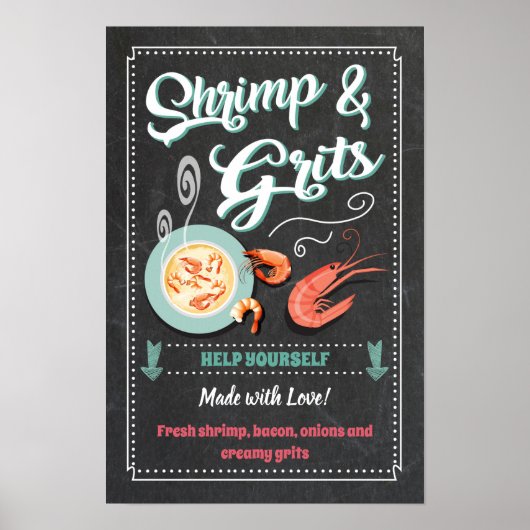 Poster Symbole de la fête des crevettes et crevettes (Devant)