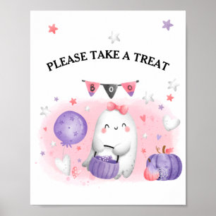 Poster Symbole de la fête d'Halloween Little Boo Favorise