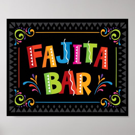 POSTER SYMBOLE DE LA FÊTE FAJITA BAR (Devant)