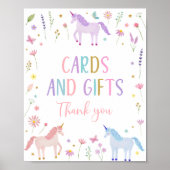 Poster Symbole de la fête Unicorn Meadow Floral Cards & C (Devant)