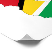 Poster symbole de la forme du drapeau du pays de guyana (Coin)