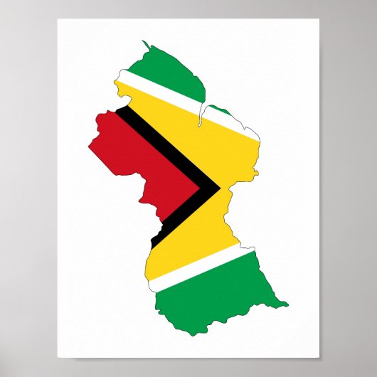 Poster symbole de la forme du drapeau du pays de guyana (Devant)