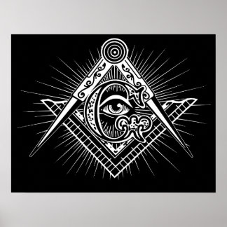 Poster Symbole de la franc-maçonnerie des yeux Illuminati