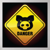 Poster Symbole de la grippe porcine en danger (Devant)